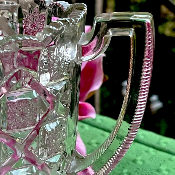 Westmoreland EAPG  Pitcher Clear Glass  Old Quilt Design  7.5".tall. - Picture 6 of 7